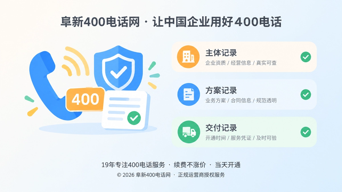 阜新400电话网服务诚信核验主题首图